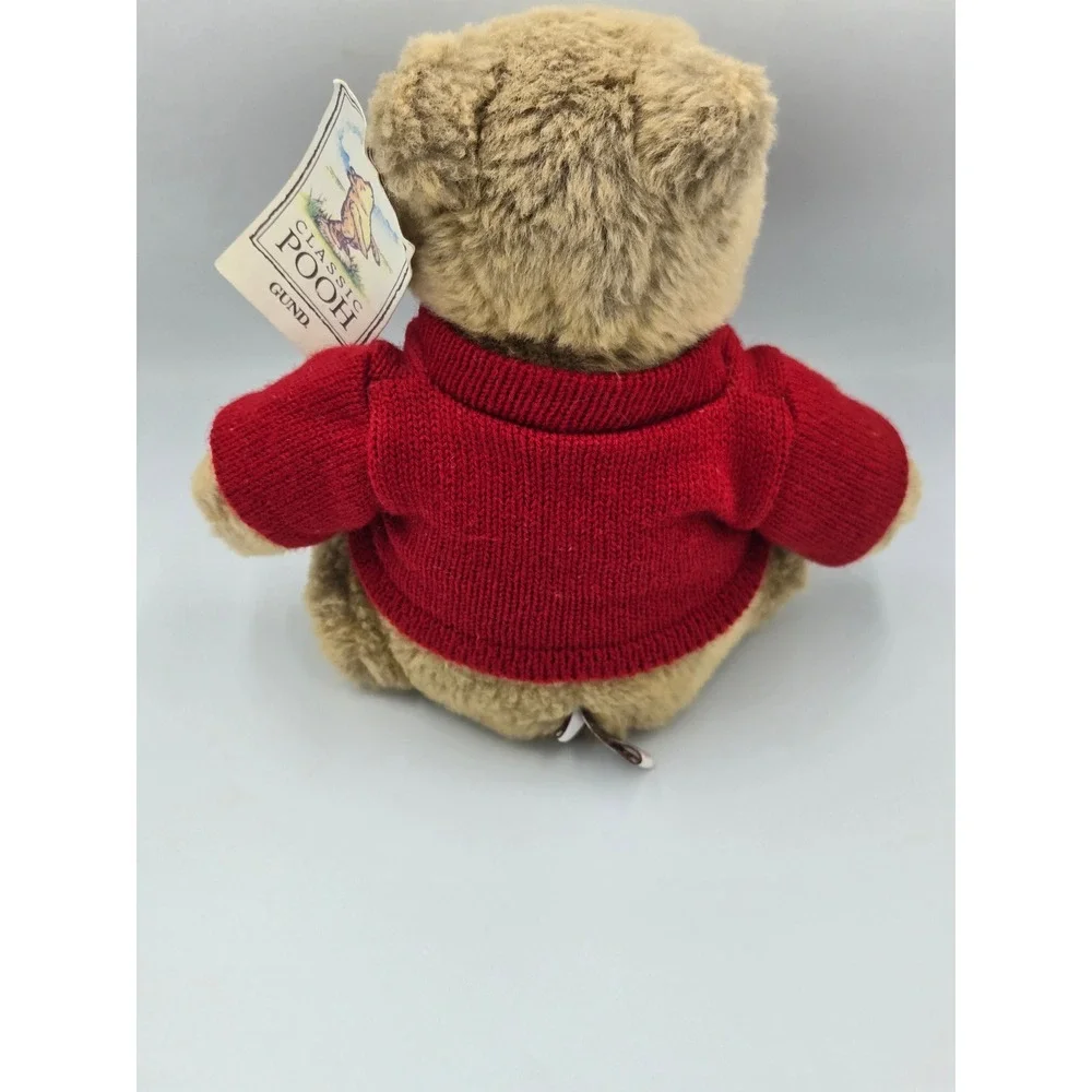 Disney Classic Pooh Gund Plush Teddy Bear Red Sweater Tan Stuffed Animal NEW